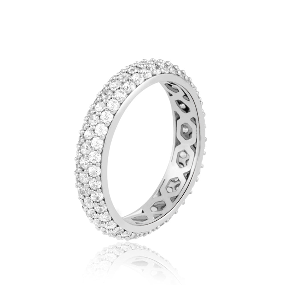 Ladies' White Gold Diamond Wedding Ring | KLENOTA