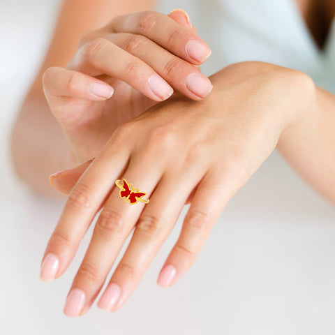 Red Butterfly Ring