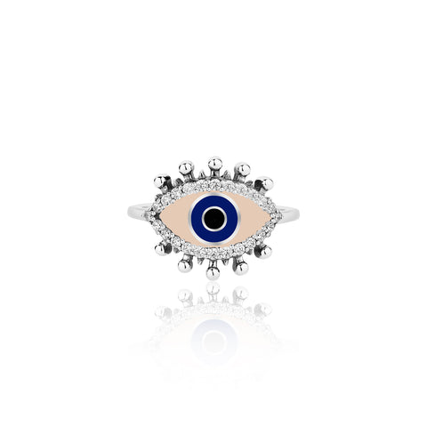 Buy Rings Online | Positive vibes Evil Eye Adjustable Ring | Evil Eye | TALISMAN