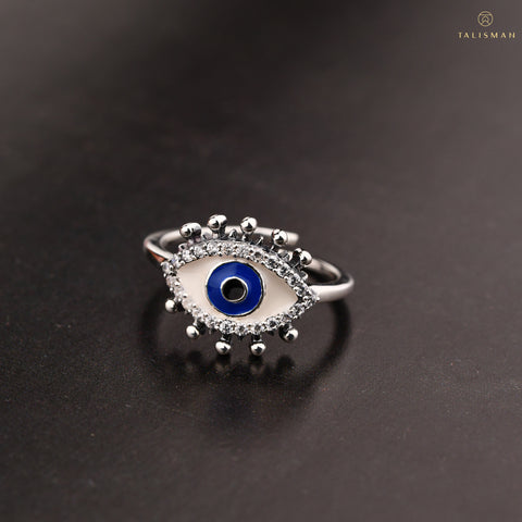 Buy Rings Online | Positive vibes Evil Eye Adjustable Ring | Evil Eye | TALISMAN