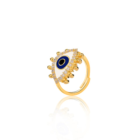 Buy 18k Gold Plated Evil Eye Ring for Women Online in India