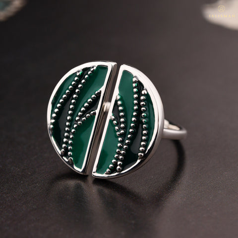 Silver Rings Online | Shades of green Sterling Silver Ring | Ombre' | TALISMAN