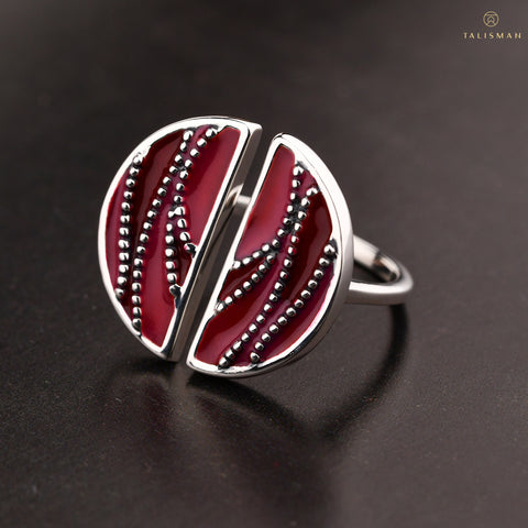 Ring Online | Shades of red Sterling Silver Ring | Ombre' | TALISMAN