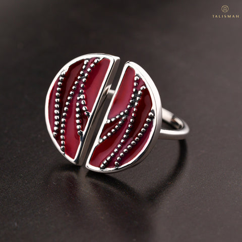 Ring Online | Shades of red Sterling Silver Ring | Ombre' | TALISMAN