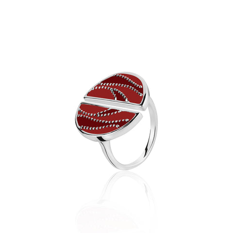 Ring Online | Shades of red Sterling Silver Ring | Ombre' | TALISMAN