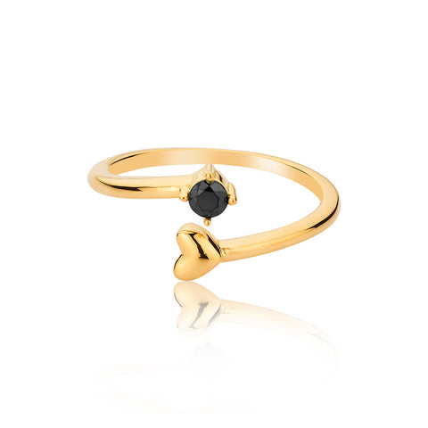 Buy Rings Online | Hearts Ring - Black | Amore' - Love | TALISMAN