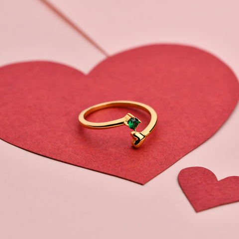 Buy Rings Online | Hearts Ring - Green | Amore' - Love | TALISMAN