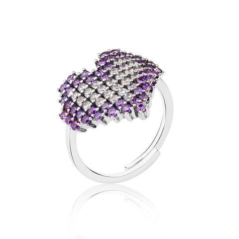 Shop Ring Online | Sparkling Heart Ring - Purple | Amore' - Love | TALISMAN