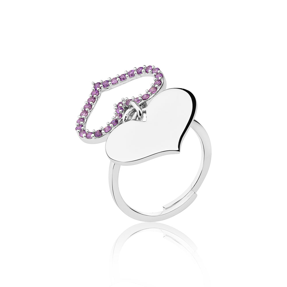 Ring Online | Feather Heart Ring - Purple | Amore' - Love | TALISMAN