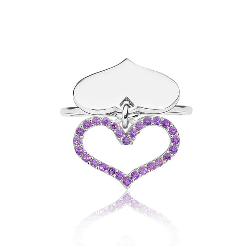 Ring Online | Feather Heart Ring - Purple | Amore' - Love | TALISMAN