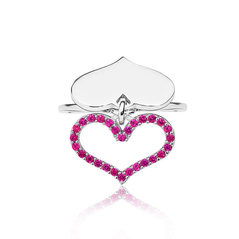 Buy Ring Online | Feather Heart Ring - Red | Amore' - Love | TALISMAN