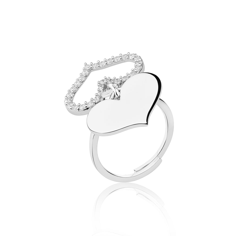 Ring Online | Feather Heart Ring - White | Amore' - Love | TALISMAN