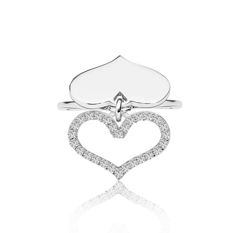 Ring Online | Feather Heart Ring - White | Amore' - Love | TALISMAN
