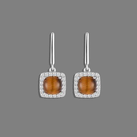 Buy Earrings Online | Tiger Eye Drop Earrings | Earrings | TALISMAN